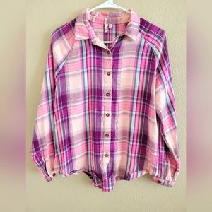Cute flannel teen shirt